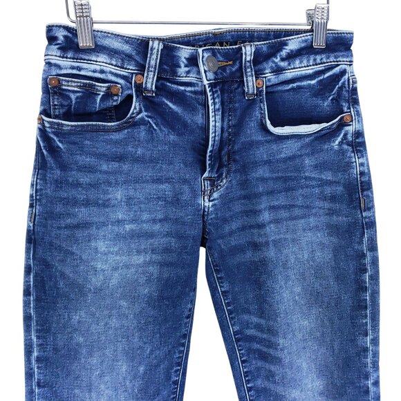 American Eagle Next Level Flex Slim Straight Jeans Men's Size 28/30 Dark Wash - Picture 3 of 7
